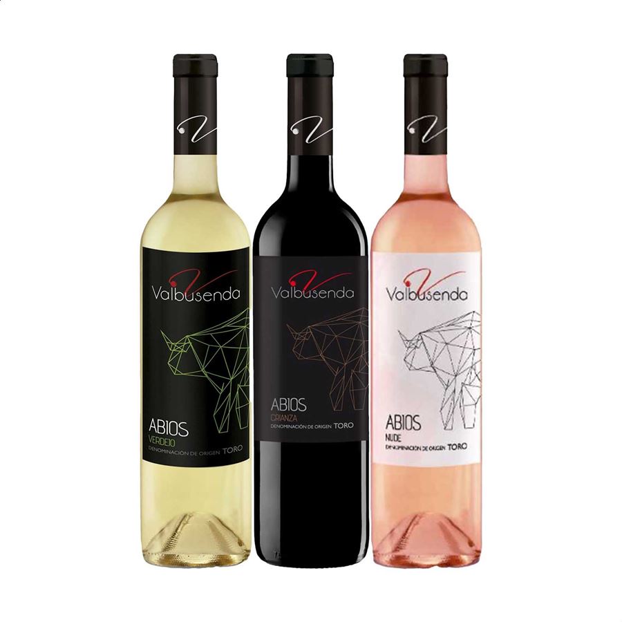 Bodegas Valbusenda - Abios lote de vino blanco, rosado y tinto D.O. Toro 75cl, 3uds