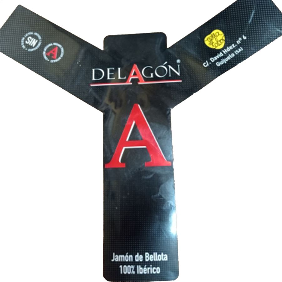 Delagón - Jamón de Bellota Ibérico 100% Raza Ibérica 8,5 a 9,5Kg aprox, 1ud