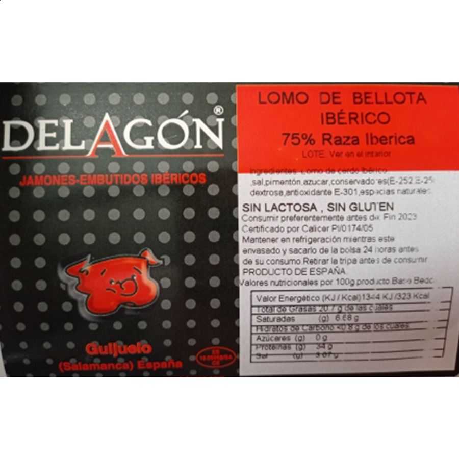Delagón - Lomo Ibérico de Bellota 1 a 1,5Kg aprox, 1ud