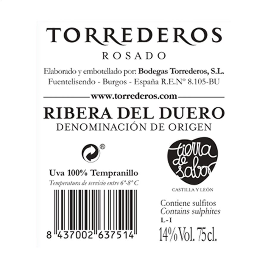 Bodegas Torrederos - Vino rosado D.O. Ribera del Duero 75cl, 6uds
