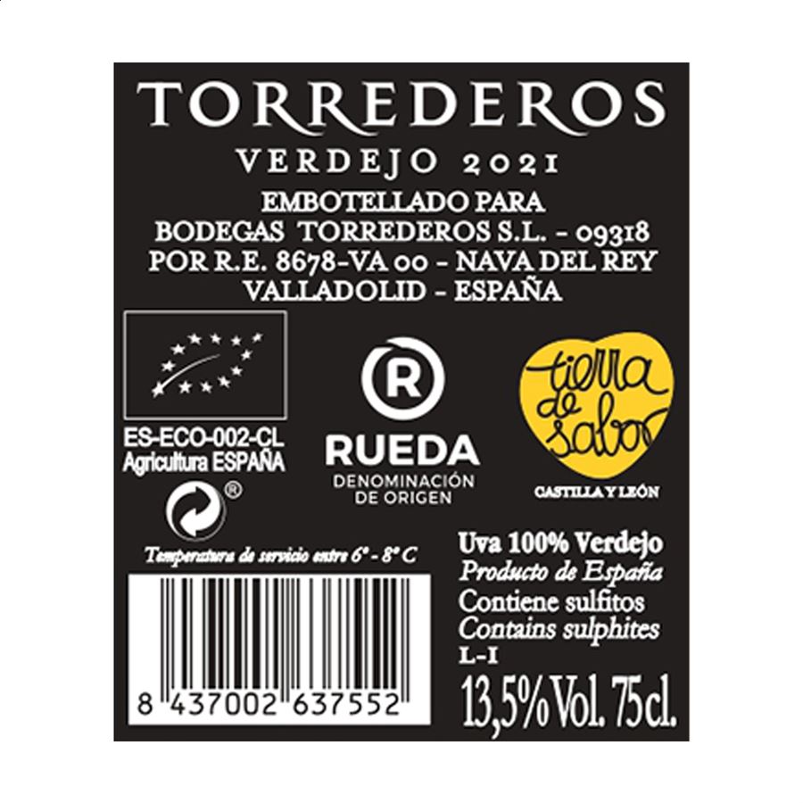 Bodegas Torrederos - Vino blanco Verdejo D.O. Rueda 75cl, 6uds