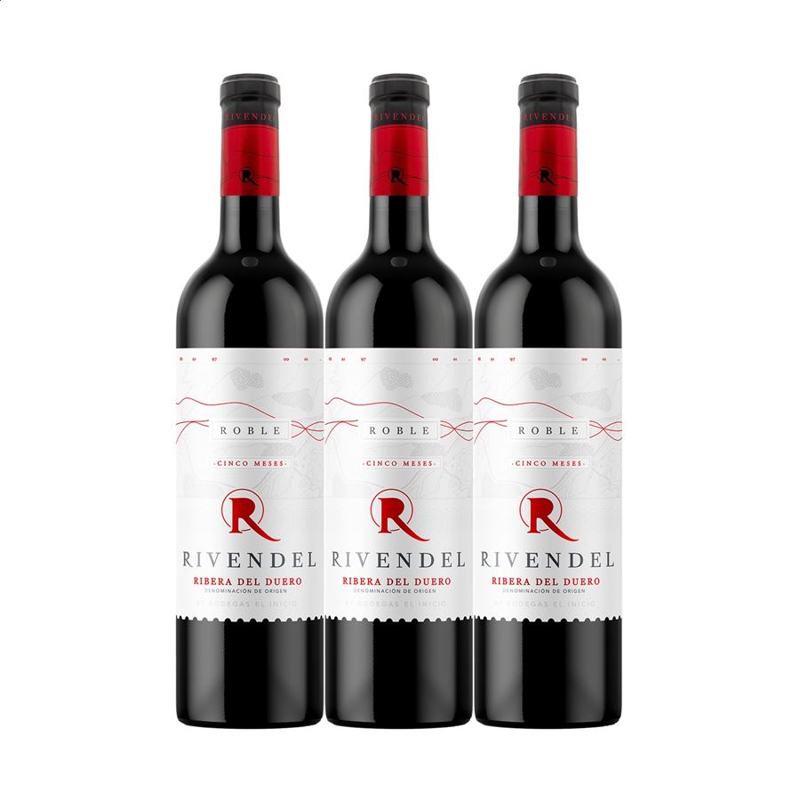 Bodegas El Inicio - Rivendel roble 2021 vino tinto D.O. Ribera del Duero 75cl, 3uds