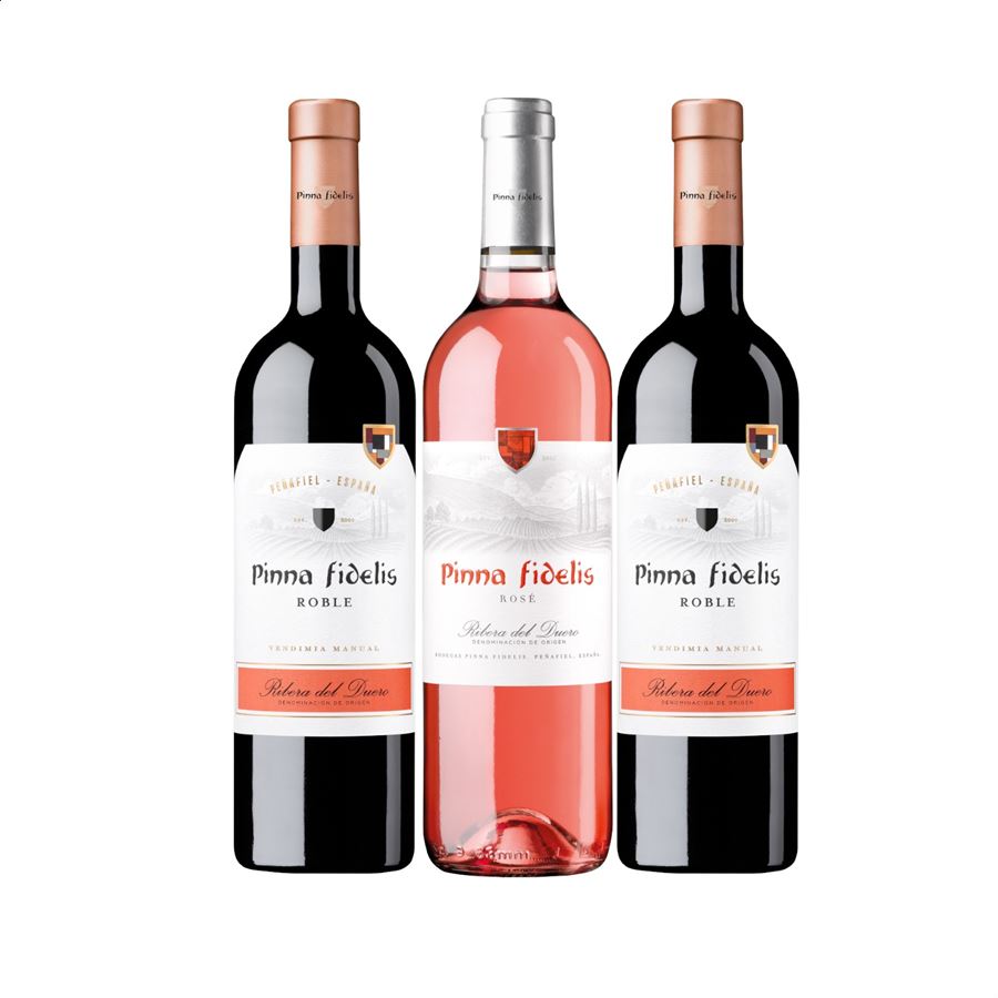 Pinna Fidelis - Lote de vino tinto Roble y Rosé D.O. Ribera del Duero 75cl, 3uds