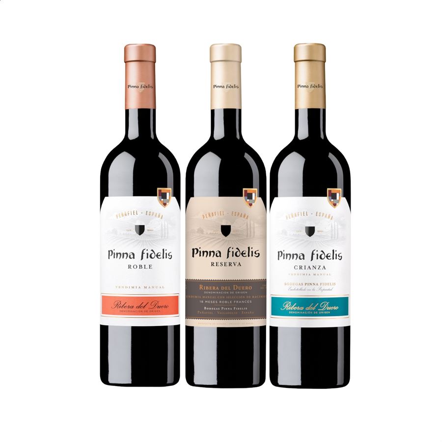 Pinna Fidelis - Trío de vino tinto Roble, Crianza y Reserva D.O. Ribera del Duero 75cl, 3uds