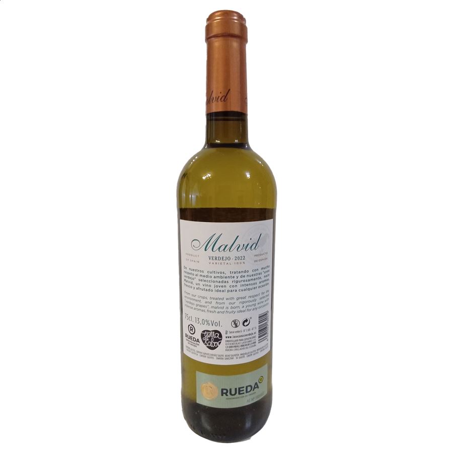 Malvid - Vino blanco Verdejo 2022 D.O. Rueda 75cl, 3uds