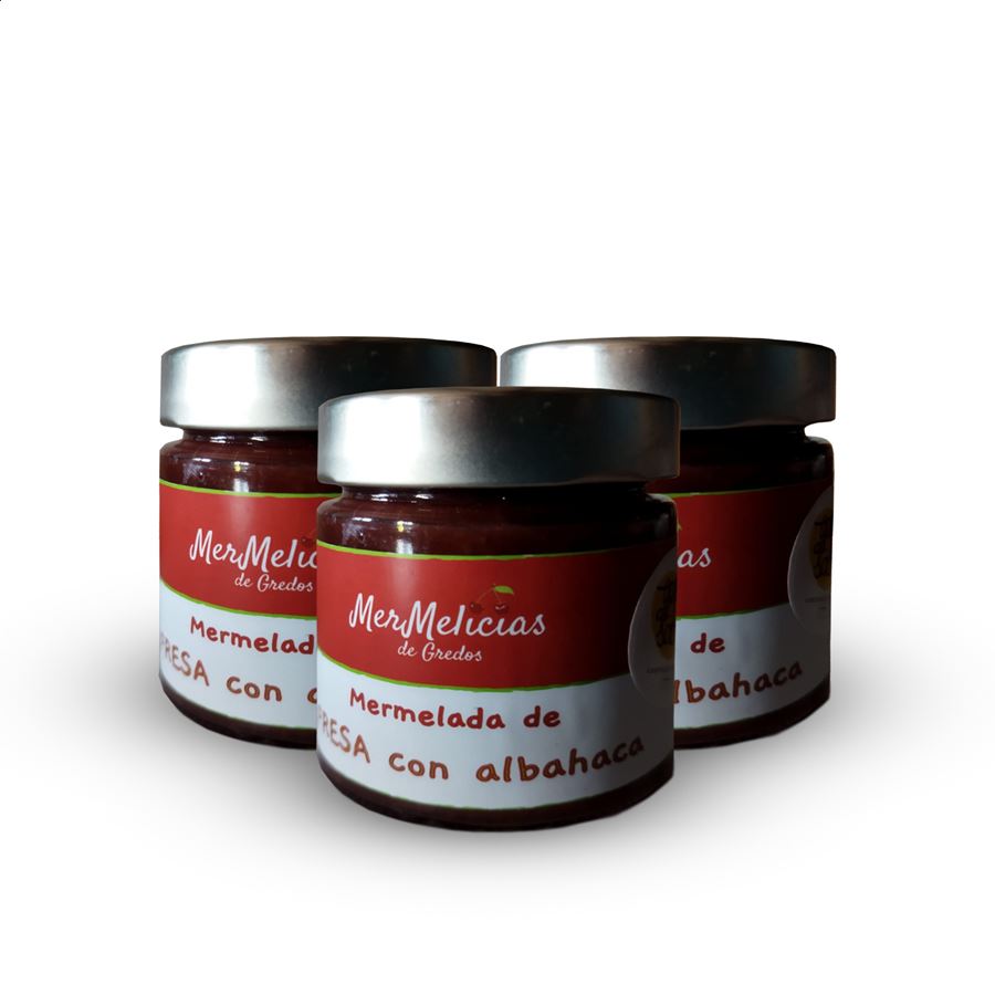 Mermelicias - Mermelada de fresa con albahaca 250g, 3uds
