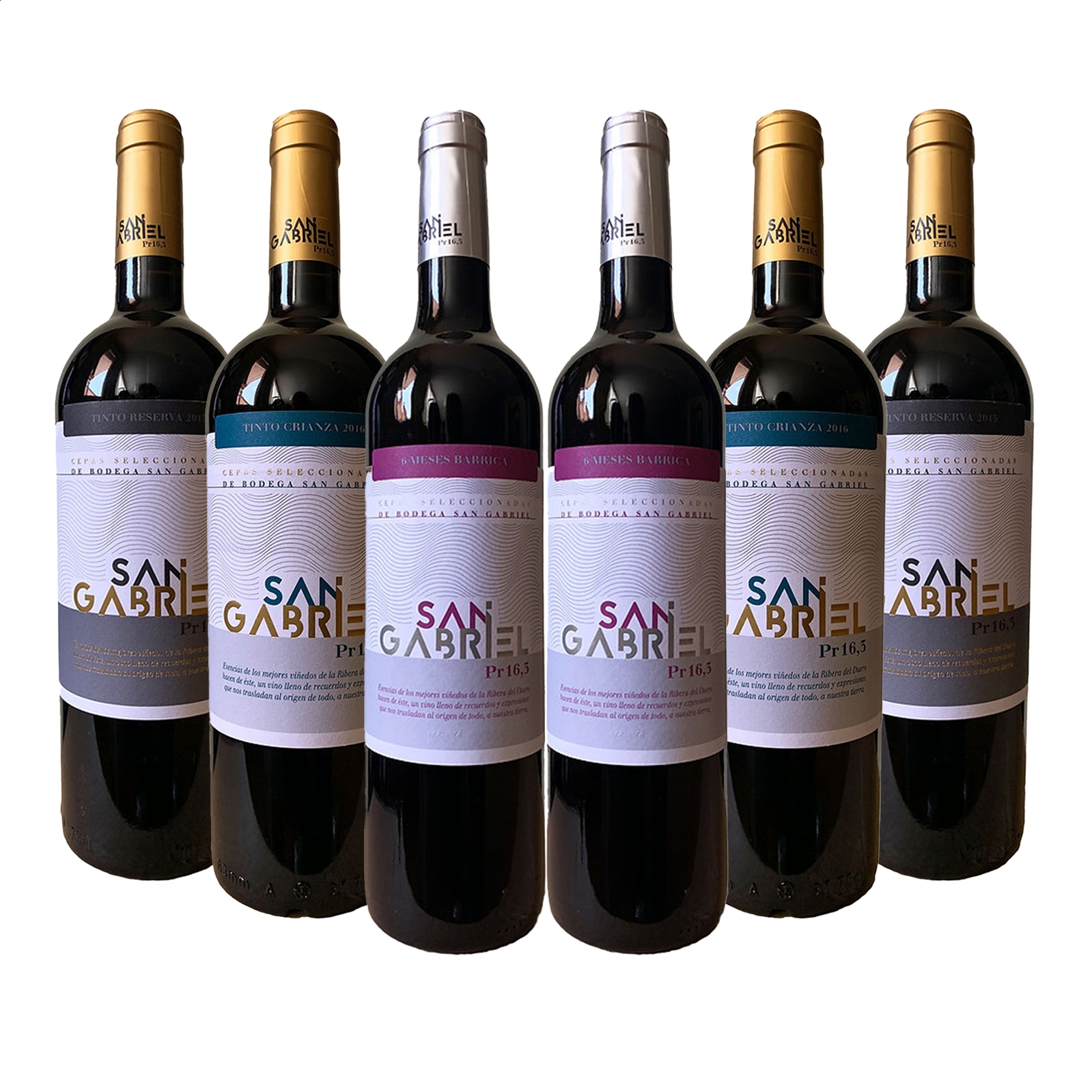Bodegas San Gabriel - Lote de vino tinto D.O. Ribera del Duero 75cl, 6uds