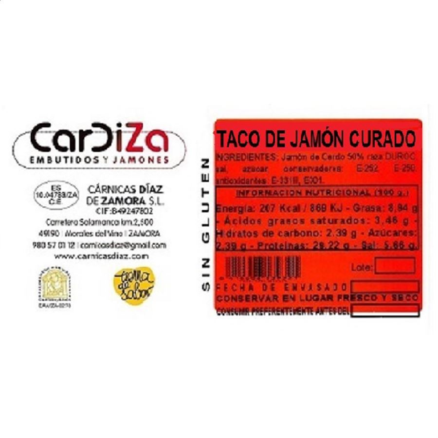 Cardiza - Taco de jamón curado 50% raza Duroc 1,2 a 1,3Kg aprox, 1ud