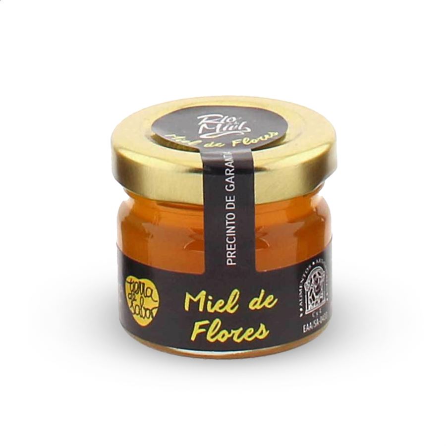 Río de la Miel - Lote miniatura de miel de encima, brezo y flores 35g, 50uds