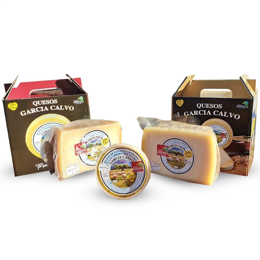 Quesos García Calvo - Lote de queso de oveja de leche cruda, MG Queso Arribes de Salamanca, 3uds