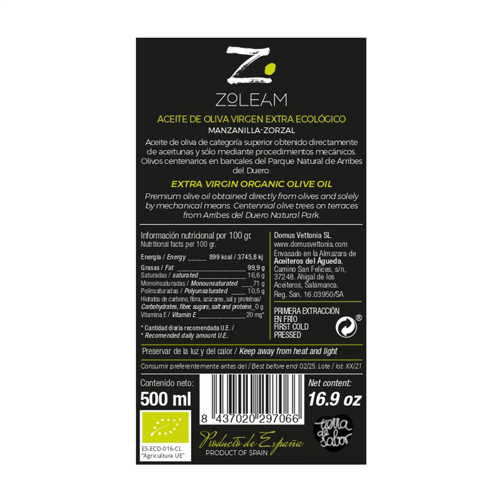 Zoleam - AOVE Zorzal ecológico 500ml, 12uds