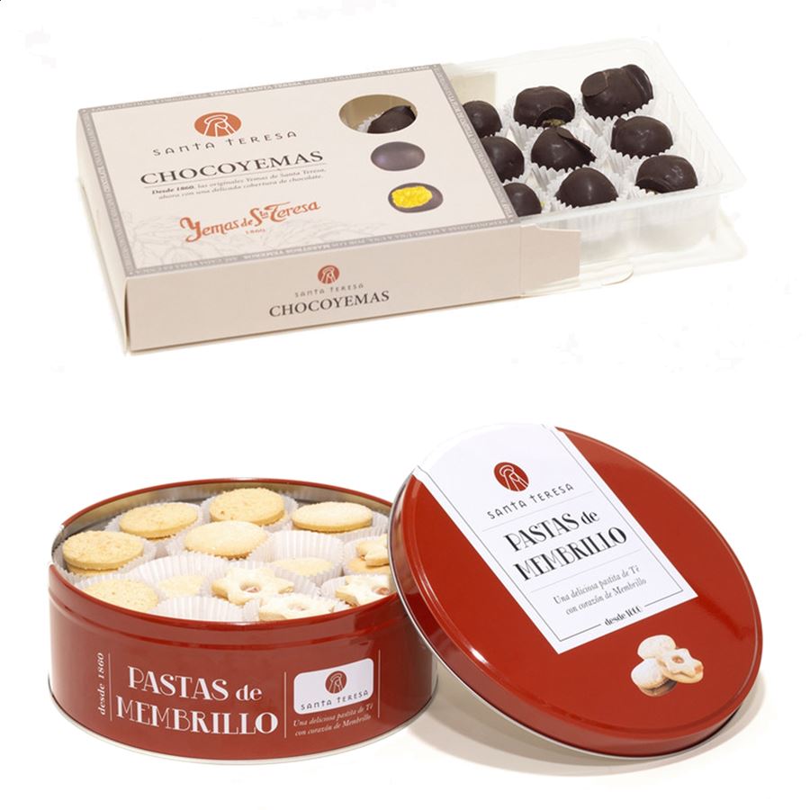 Santa Teresa Gourmet - Lote Detalle Especial - ChocoYemas, 12uds + Pastas de membrillo, 600gr