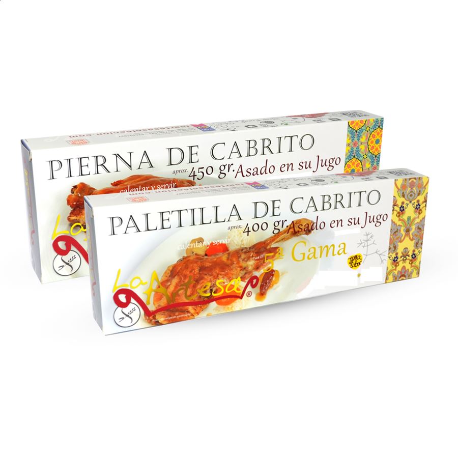 La Artesa Selección - Lote de Pierna y Paletilla de Cabrito asado en su jugo, 2uds