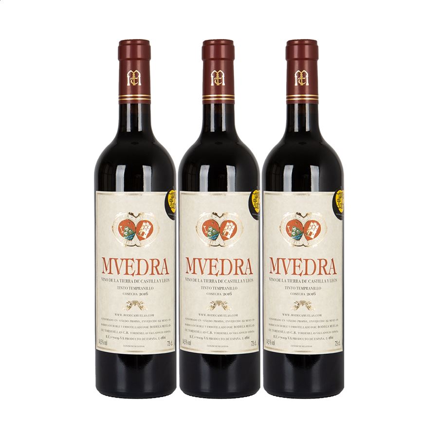 Bodega Muelas - Vino tinto Muedra 2016 IGP Vino de la Tierra de Castilla y León 75cl, 3uds