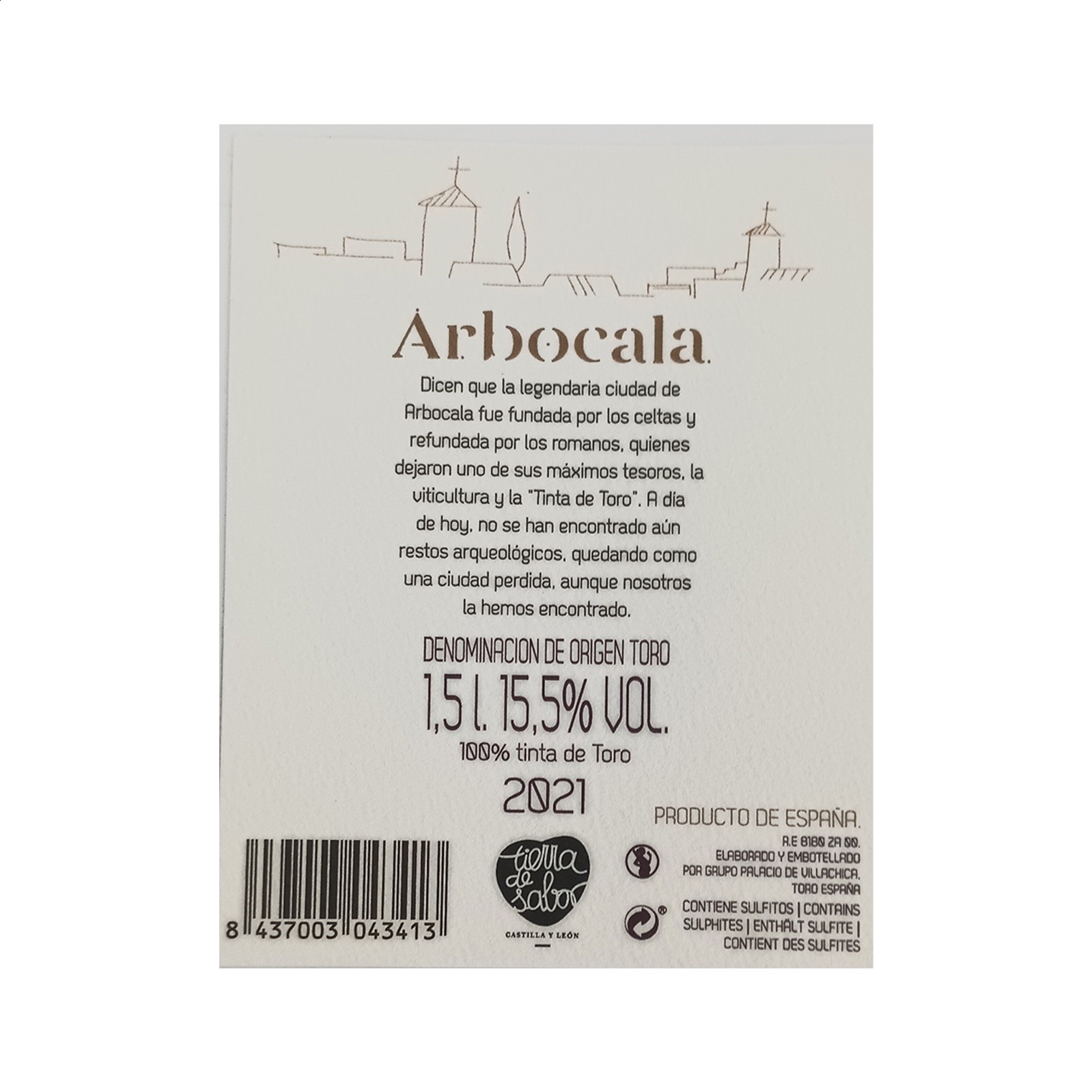 Palacio de Villachica - Arbocala Vino tinto magnum D.O. Toro 150cl, 1ud