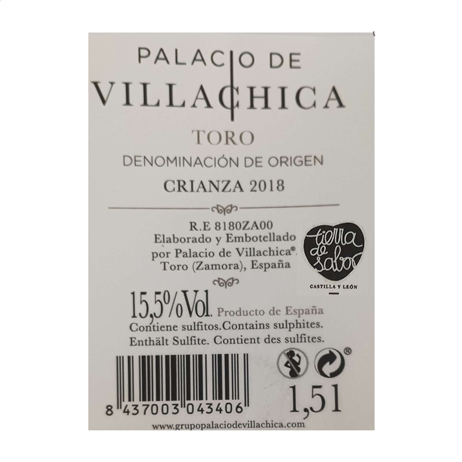 Palacio de Villachica - Vino tinto crianza magnum D.O. Toro 150cl, 1ud