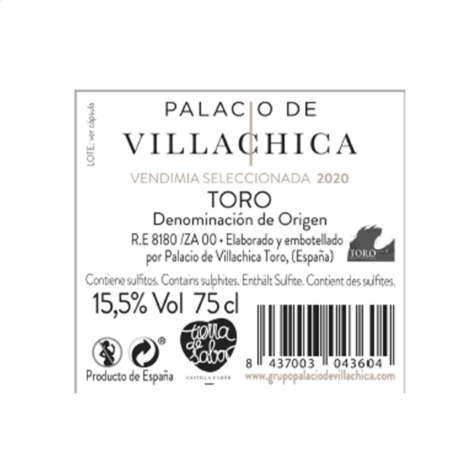 Palacio de Villachica - Dehesa San Andrés vino tinto D.O. Toro 75cl, 1ud